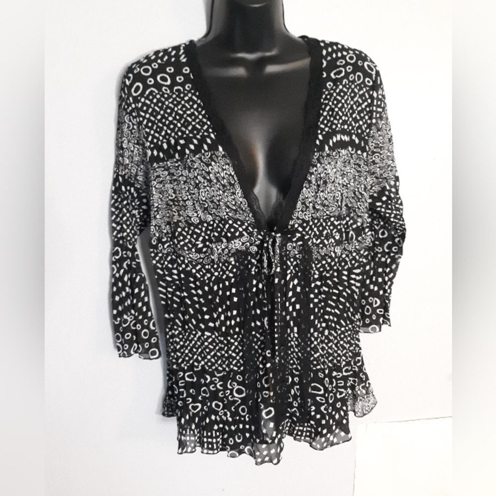 Elementz sheer crinkle blouse